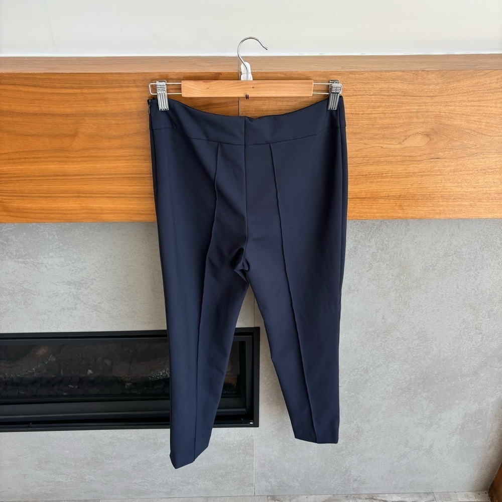 Escada Women's Navy Blue Trousers Mid Rise Crop Stretch Pants, Size US 8/ EU 38 - Picture 10 of 10